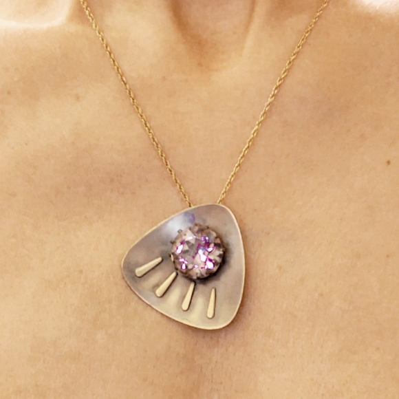 Vintage Art Deco Amethyst Brooch/Pendant - Picture 5 of 5